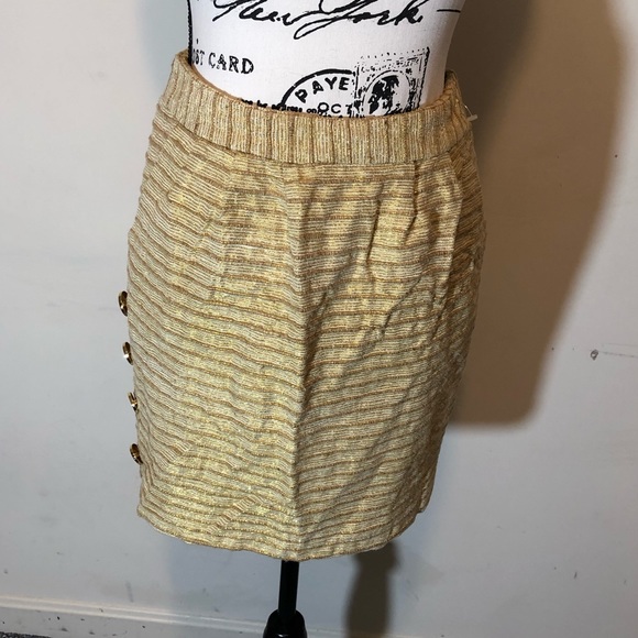 Leona by Lauren Leonarda skirt color gold. - Picture 2 of 8